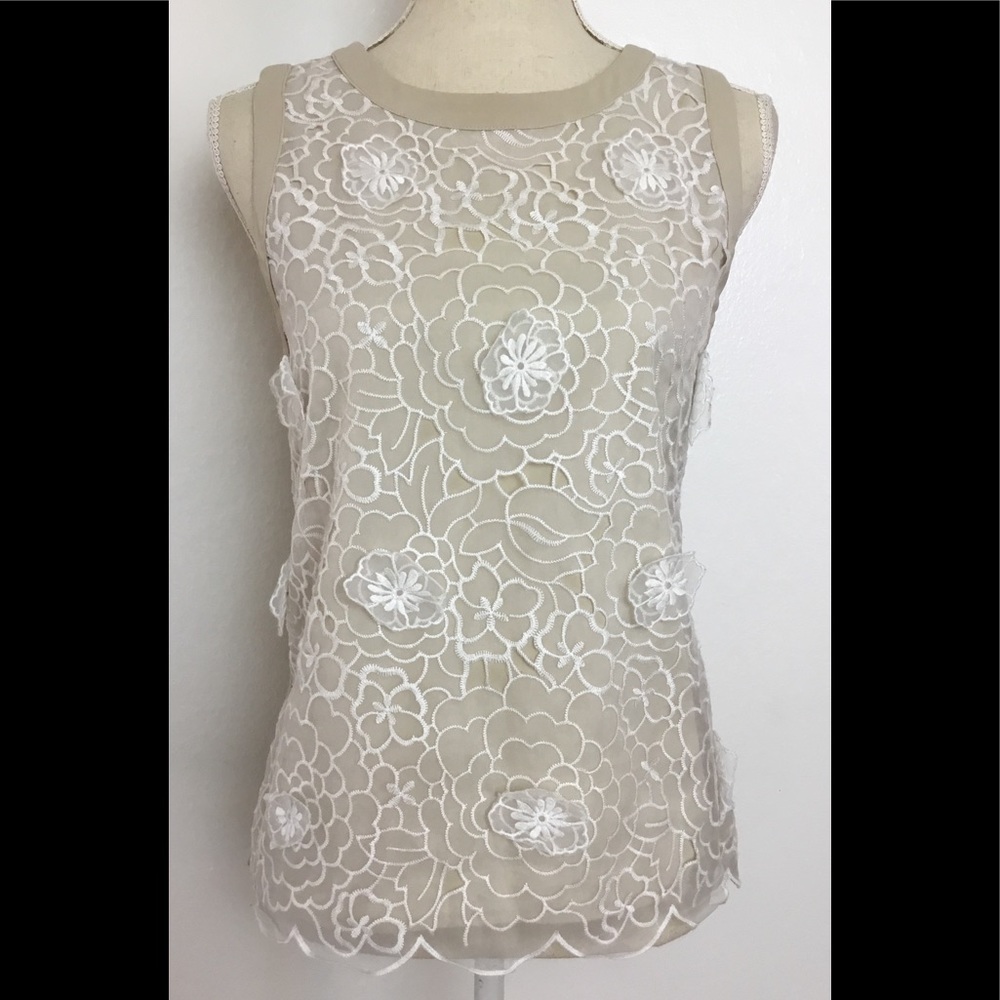 Ann Taylor Sleeveless Shirt Top Blouse Floral - Picture 4 of 5